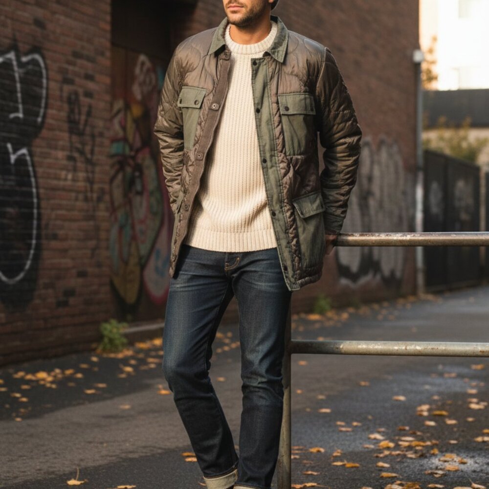 🍂 Urban Nomad Quilted Field Jacket - Perfect for Fall/Winter